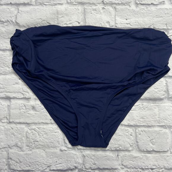 Anne Cole Navy Blue Plus Size Bikini Bottom Size 20W 3-Way Convertible New - Picture 2 of 5